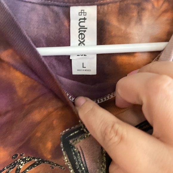 Tultex Women’s Tie-Dye Pumpkin Graphic T-Shirt size L - Picture 3 of 4